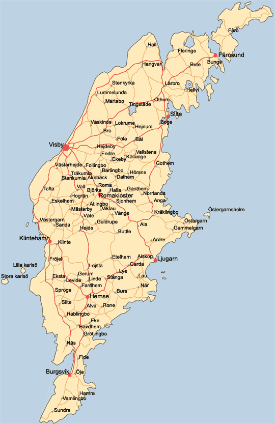 Karta ver Gotland